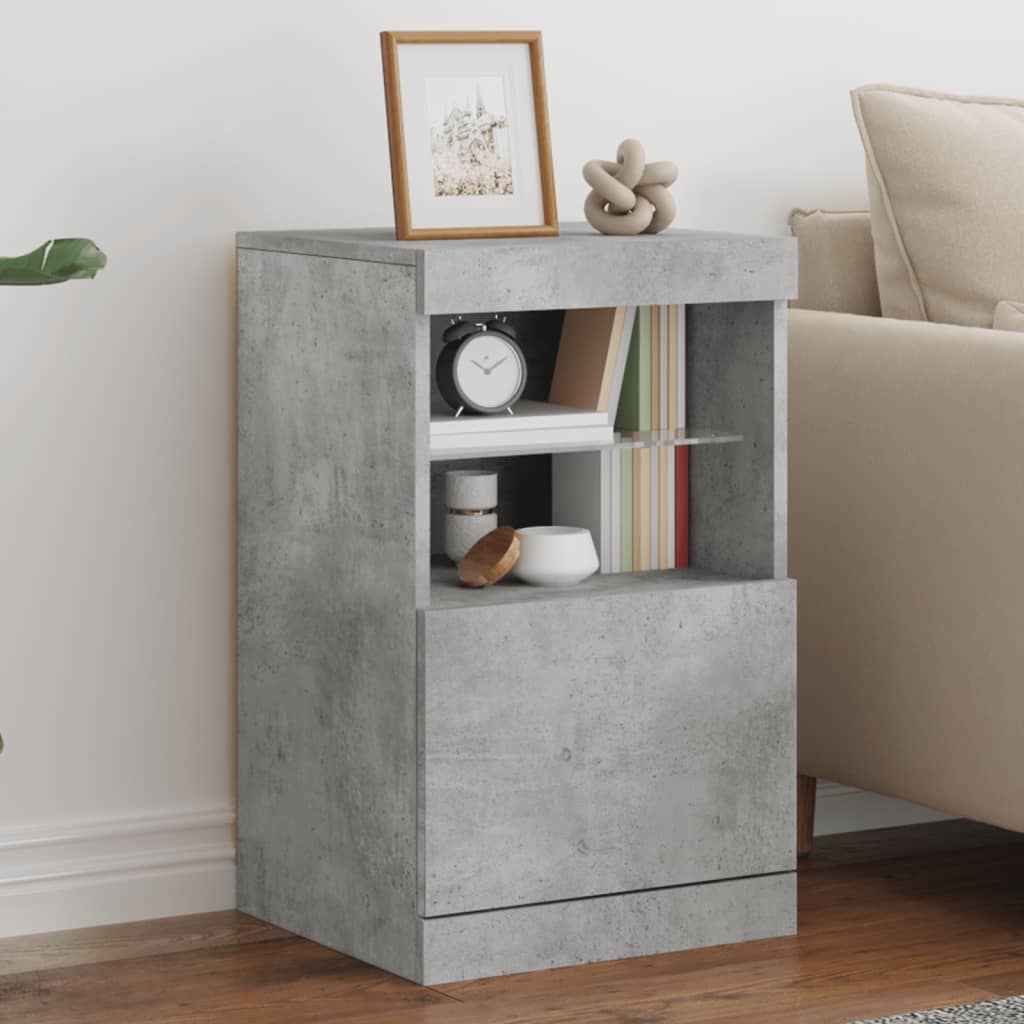 Sideboard with LED lights, concrete grey, 41x37x67cm