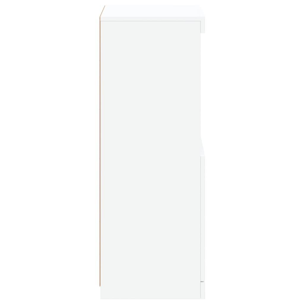 Sānu skapītis ar LED apgaismojumu, balts, 41x37x100cm