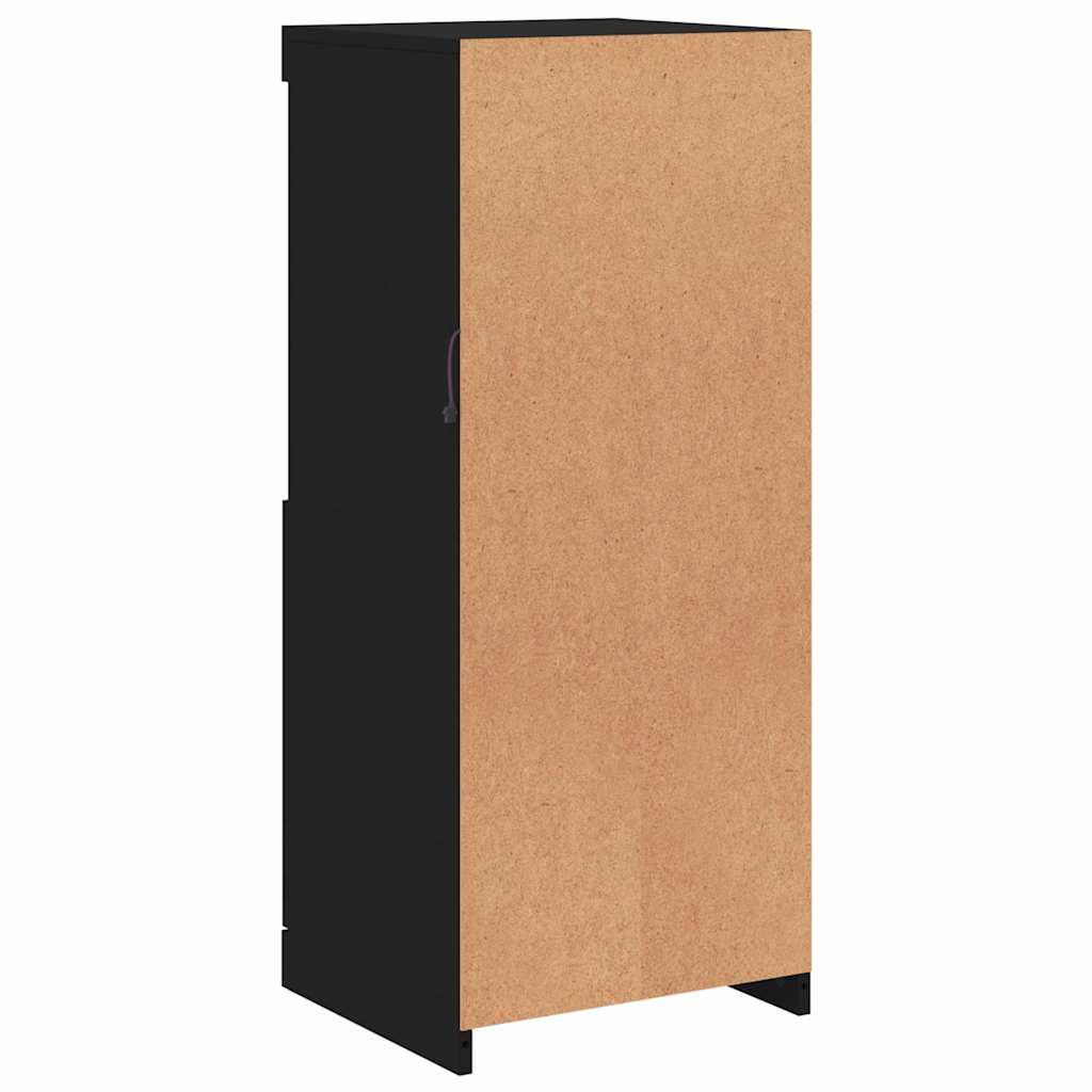 Side cabinet with LED lights, black, 41x37x100cm