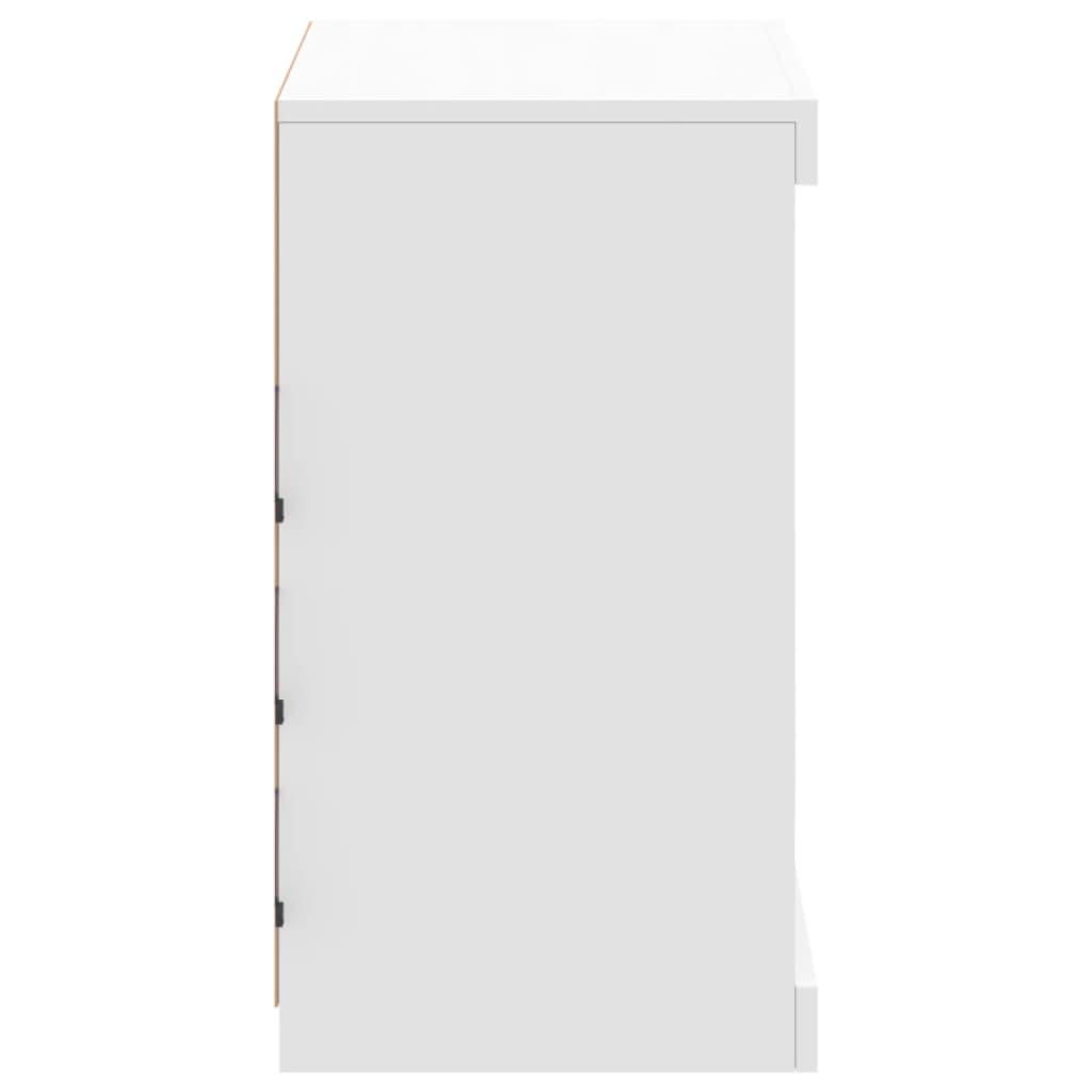 Šoninė spintelė su LED lemputėmis, baltos spalvos, 60,5x37x67cm