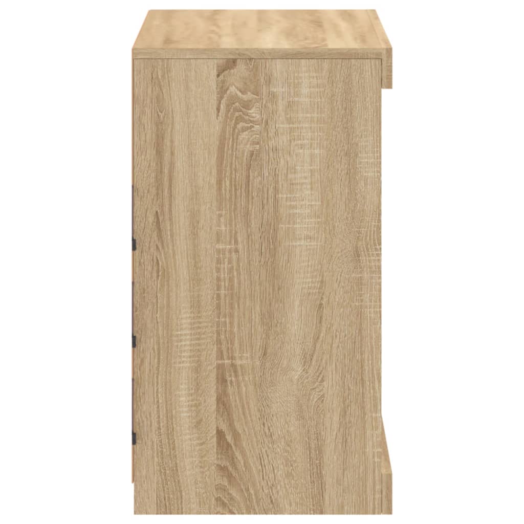Sideboard with LED lights, oak, 60.5x37x67cm