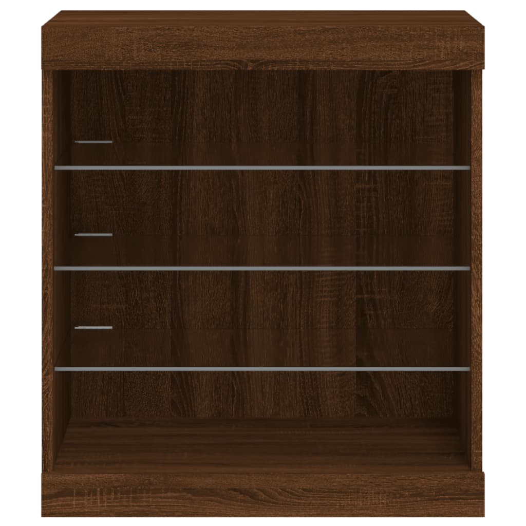Sideboard with LED lights, brown oak, 60.5x37x67cm