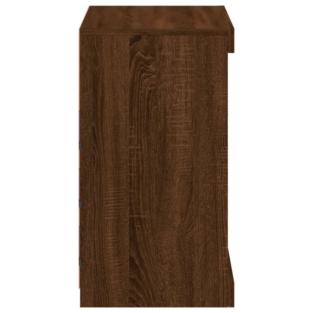 Sideboard with LED lights, brown oak, 60.5x37x67cm