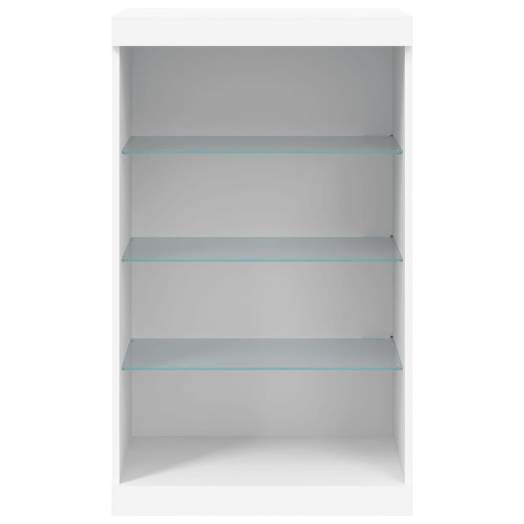 Sideboard with LED lights, white, 60.5x37x100cm