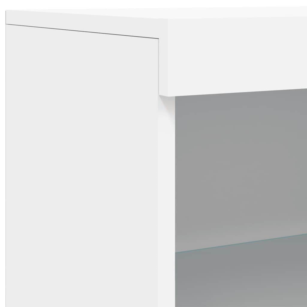 Sideboard with LED lights, white, 60.5x37x100cm