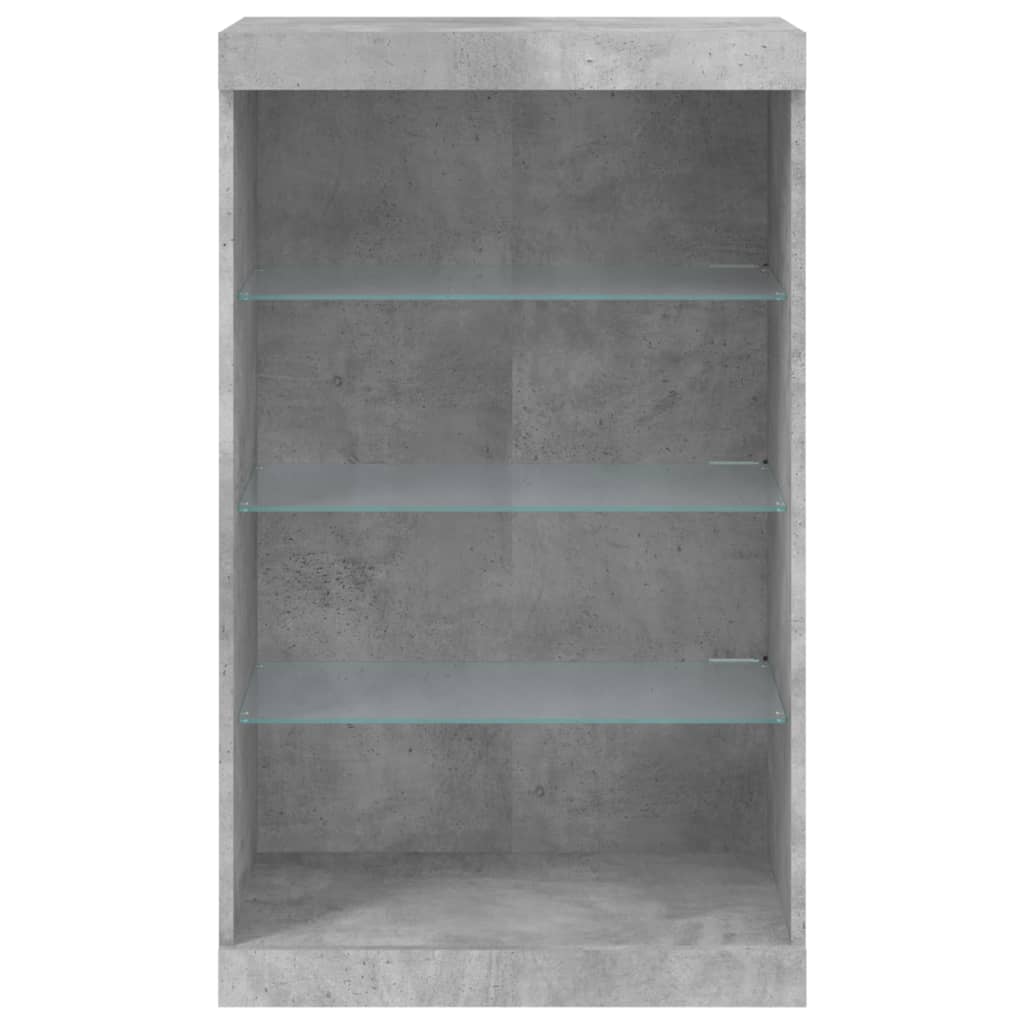 Side cabinet with LED lights, concrete grey, 60.5x37x100cm