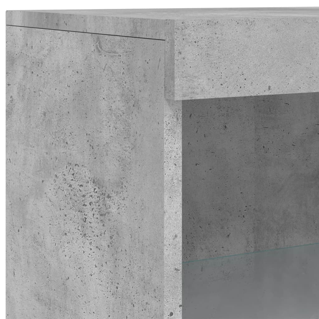 Side cabinet with LED lights, concrete grey, 60.5x37x100cm