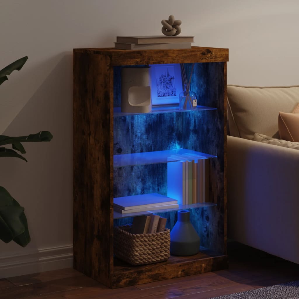 LED Sideboard, Smoked, 60.5x37x100cm