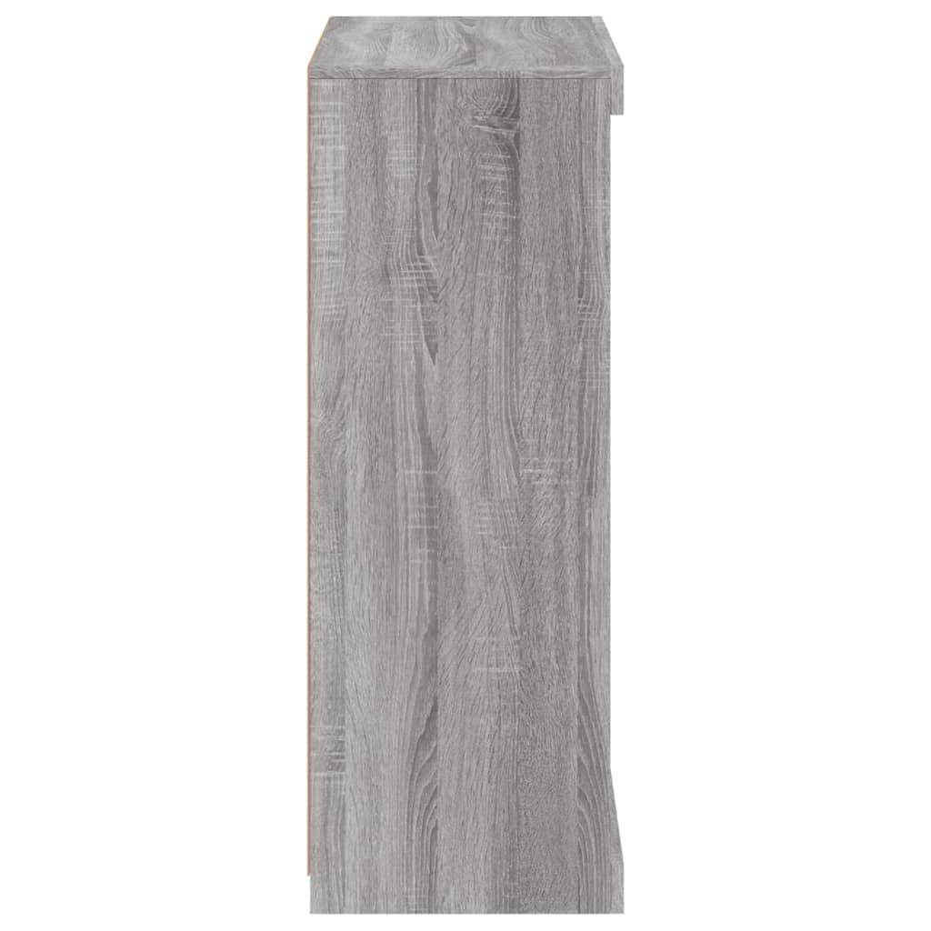 Sānu skapītis ar LED apgaismojumu, ozolkoka pelēks, 60,5x37x100 cm