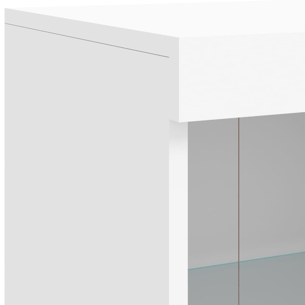 Šoninė spintelė su LED lemputėmis, baltos spalvos, 81x37x100cm