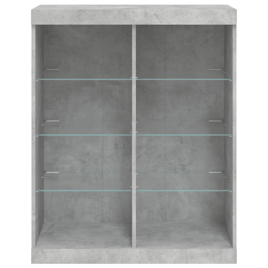 Šoninė spintelė su LED lemputėmis, betono pilka, 81x37x100cm