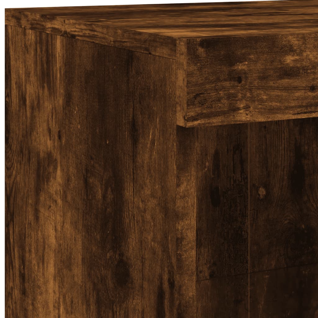 Sideboard with LED lights, smoked oak, 81x37x100cm