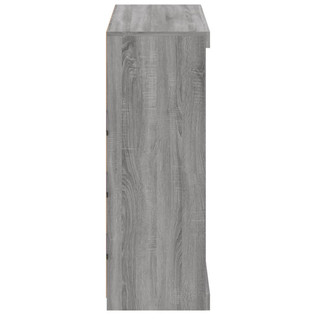 Sideboard with LED lights, grey oak, 81x37x100cm