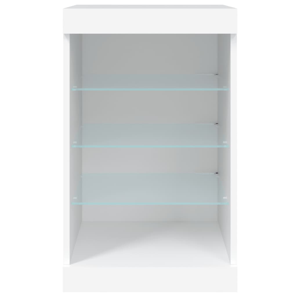 Šoninė spintelė su LED lemputėmis, baltos spalvos, 41x37x67cm