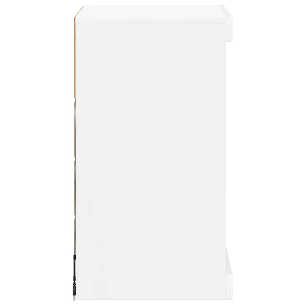 Šoninė spintelė su LED lemputėmis, baltos spalvos, 41x37x67cm