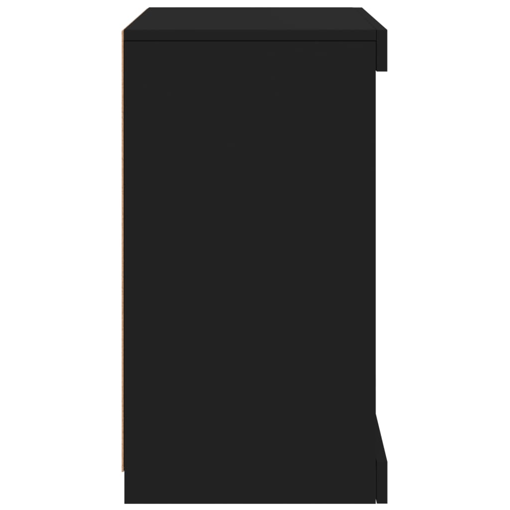 Side cabinet with LED lights, black, 41x37x67cm