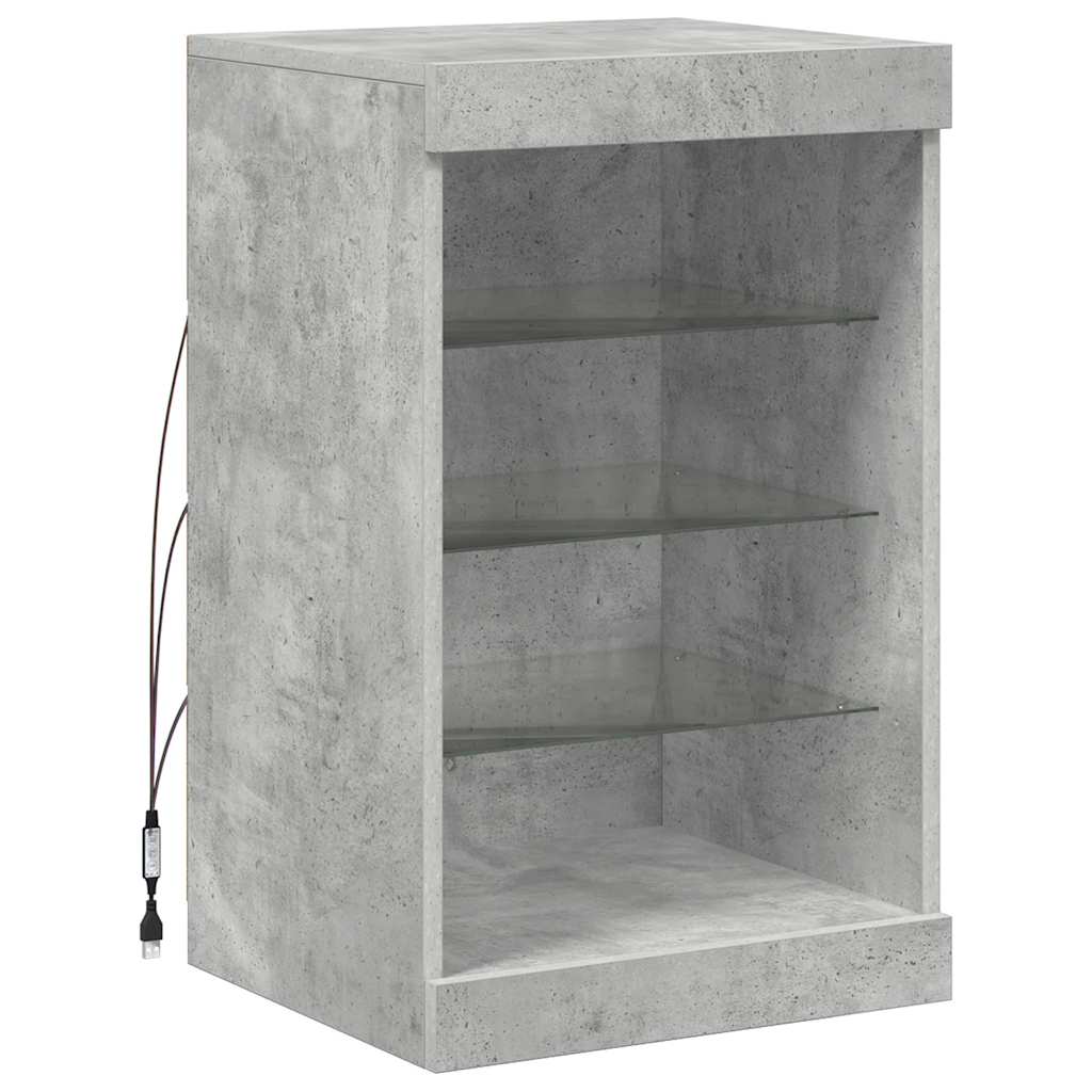 Šoninė spintelė su LED lemputėmis, betono pilka, 41x37x67cm