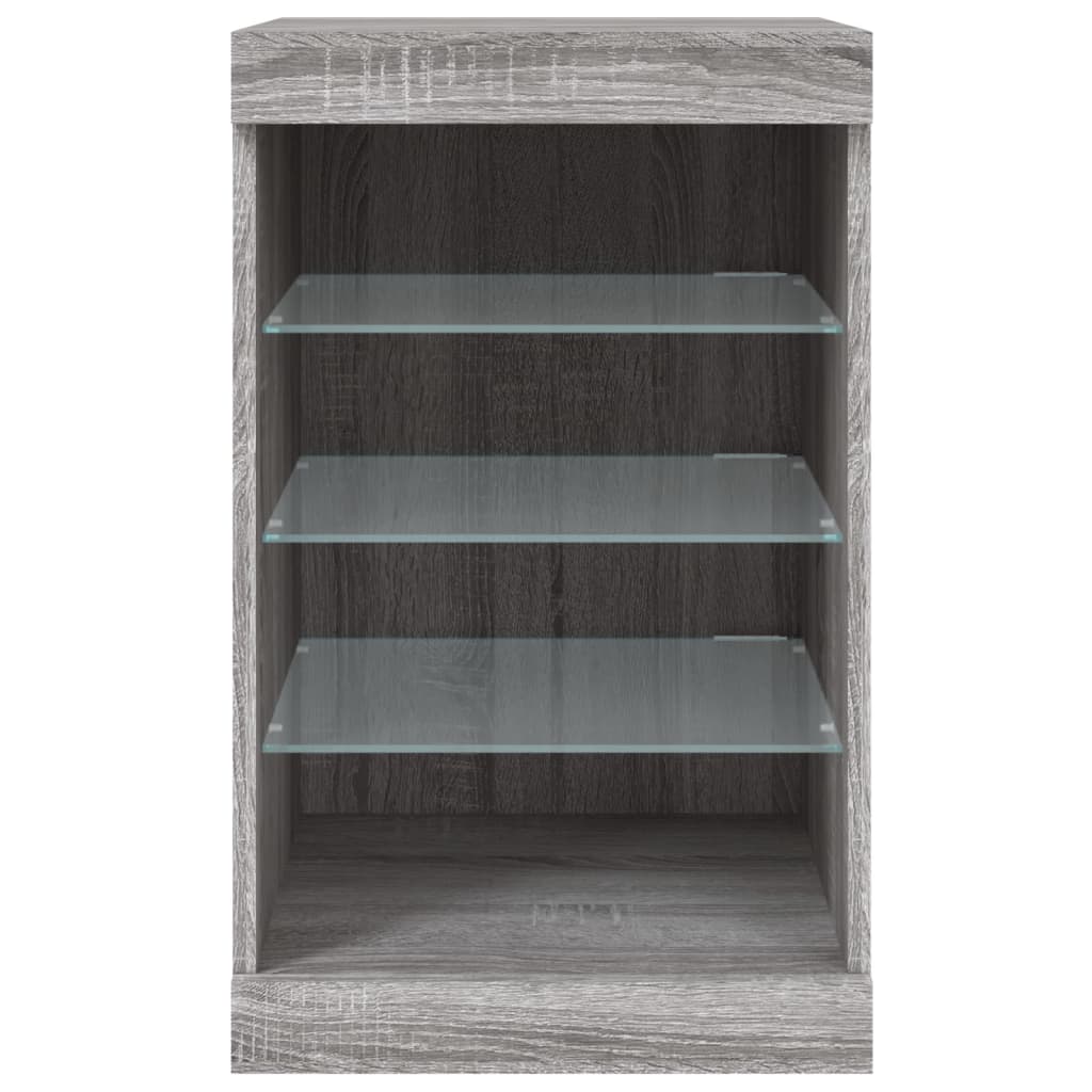 Sideboard with LED lights, grey oak, 41x37x67cm