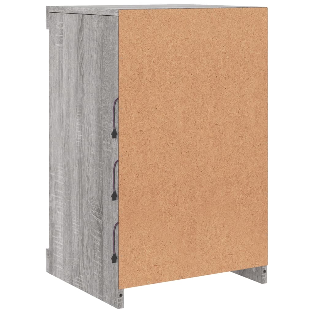 Sideboard with LED lights, grey oak, 41x37x67cm