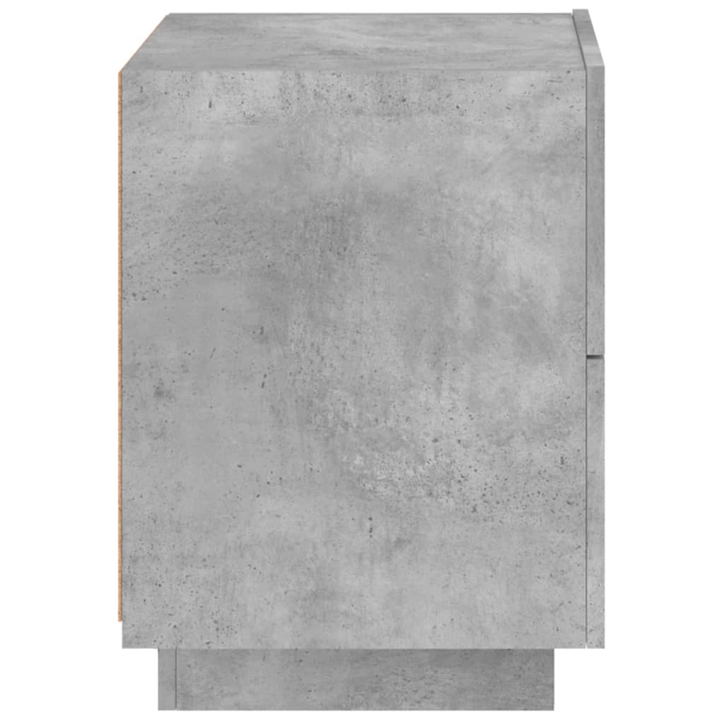 Nightstand with LED lights, concrete, processed wood