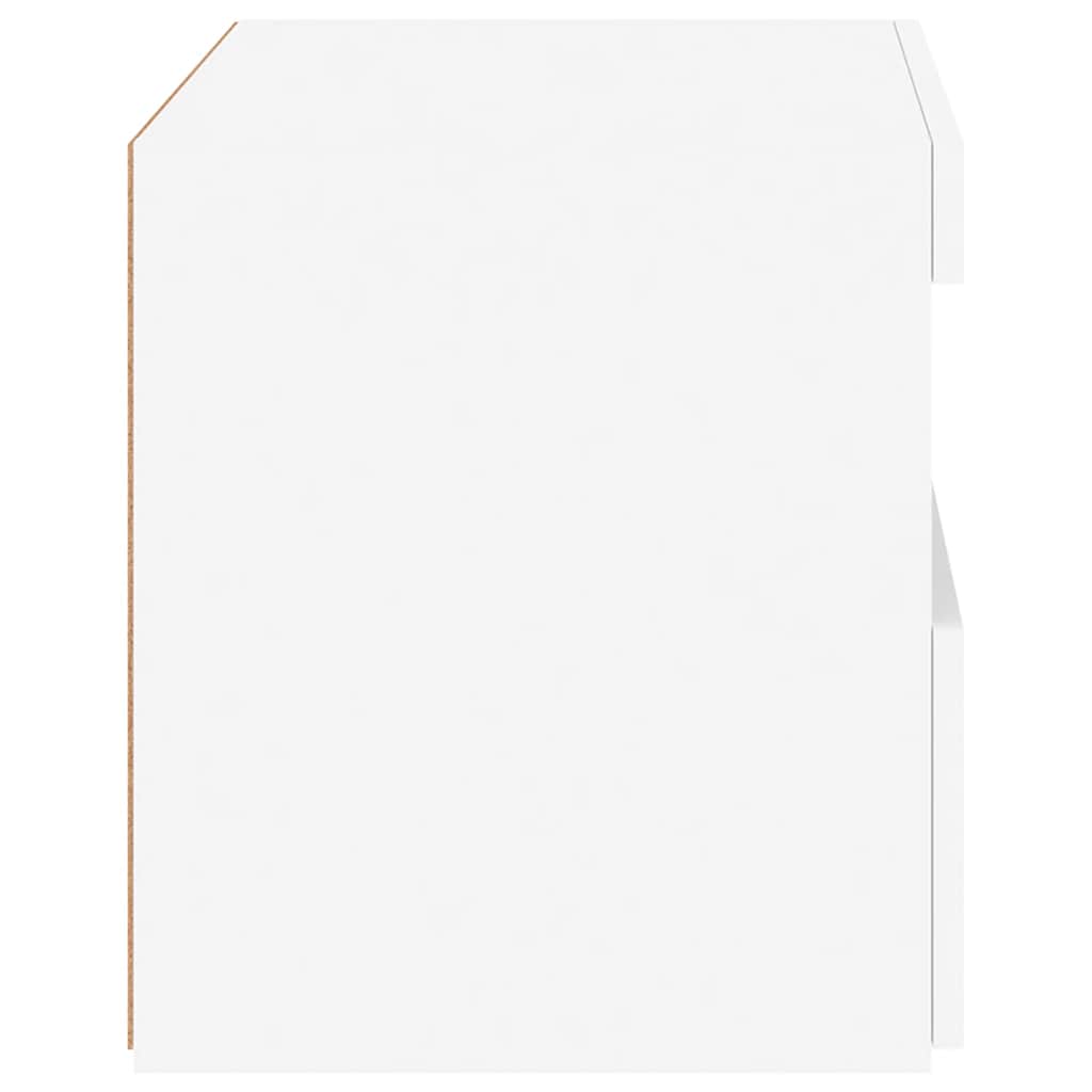 Naktinės spintelės su LED lemputėmis, 2vnt., baltos, 50x40x45cm