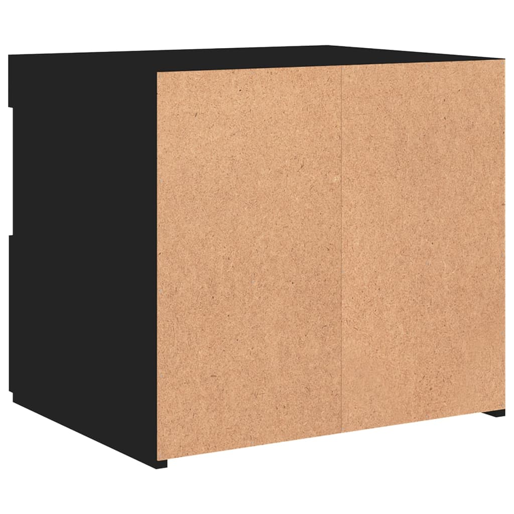Naktinė spintelė su LED lemputėmis, juodos spalvos, 50x40x45cm