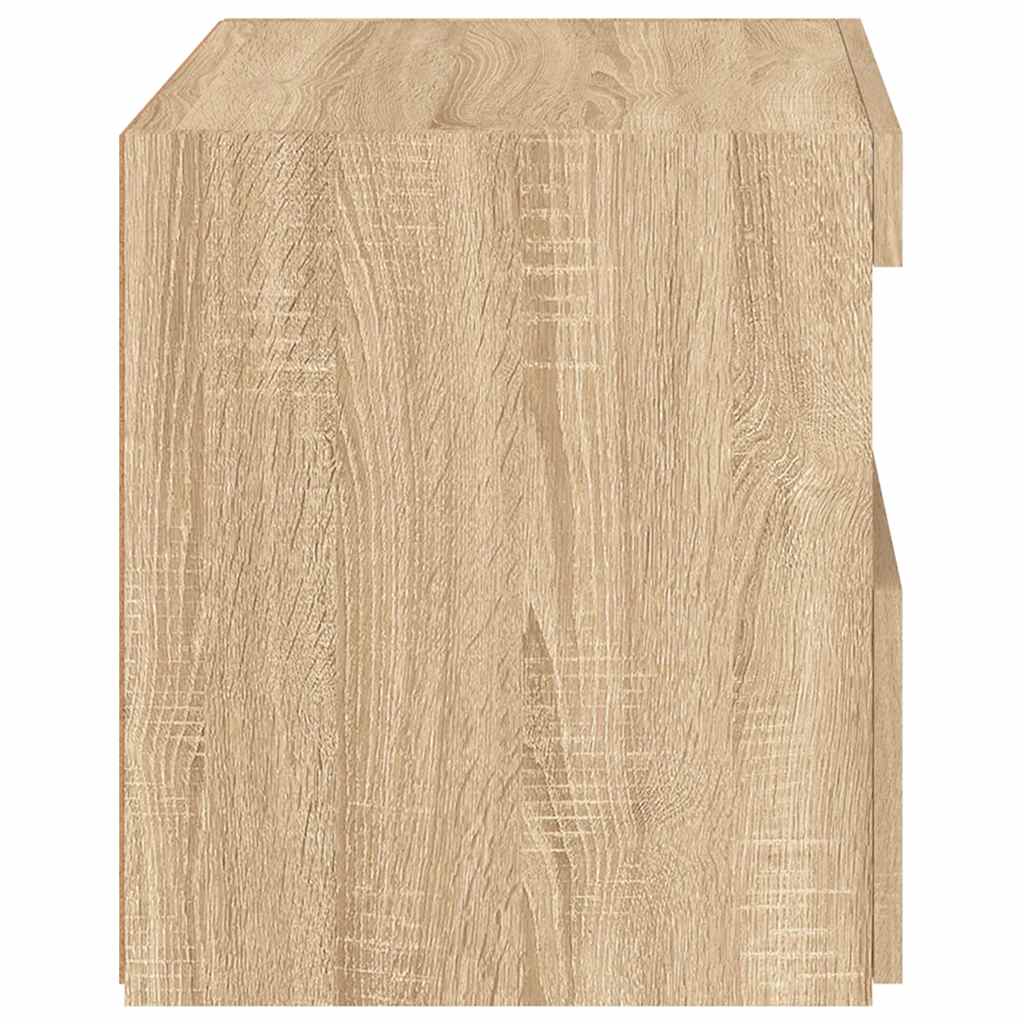 Naktinė spintelė su LED lemputėmis, ąžuolo spalvos, 50x40x45cm