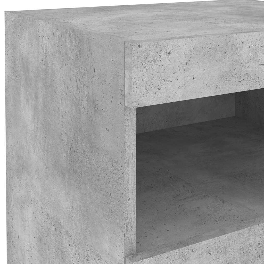 Nightstands with LED, 2 pcs., concrete gray, 50x40x45cm