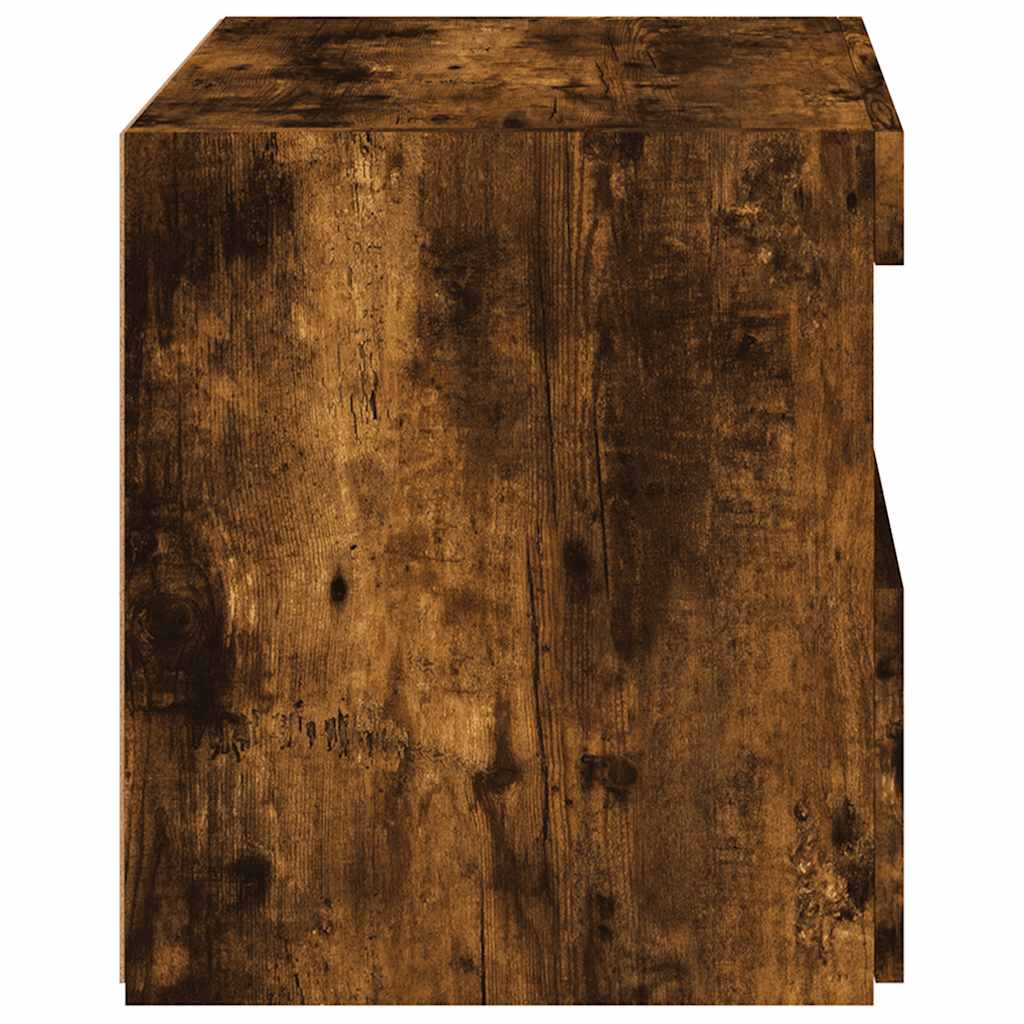 Naktinė spintelė su LED lemputėmis, dūminė ąžuolo, 50x40x45cm