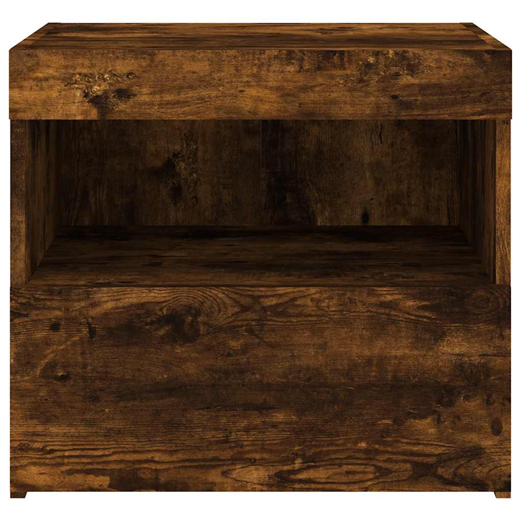 Nightstands with LED, 2 pcs., smoked oak, 50x40x45cm