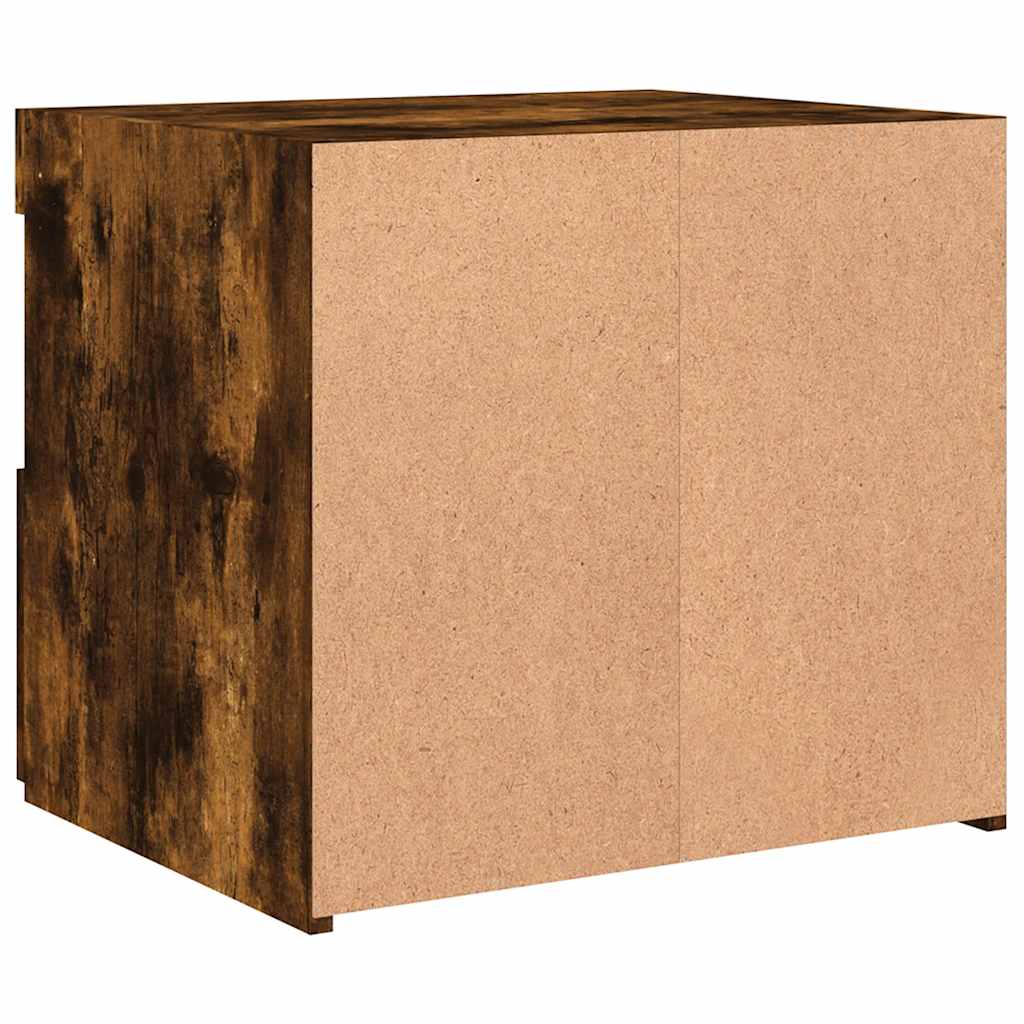 Nightstands with LED, 2 pcs., smoked oak, 50x40x45cm
