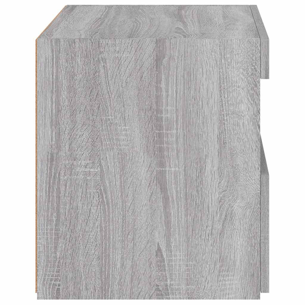 Naktinė spintelė su LED lemputėmis, pilka ąžuolo, 50x40x45cm