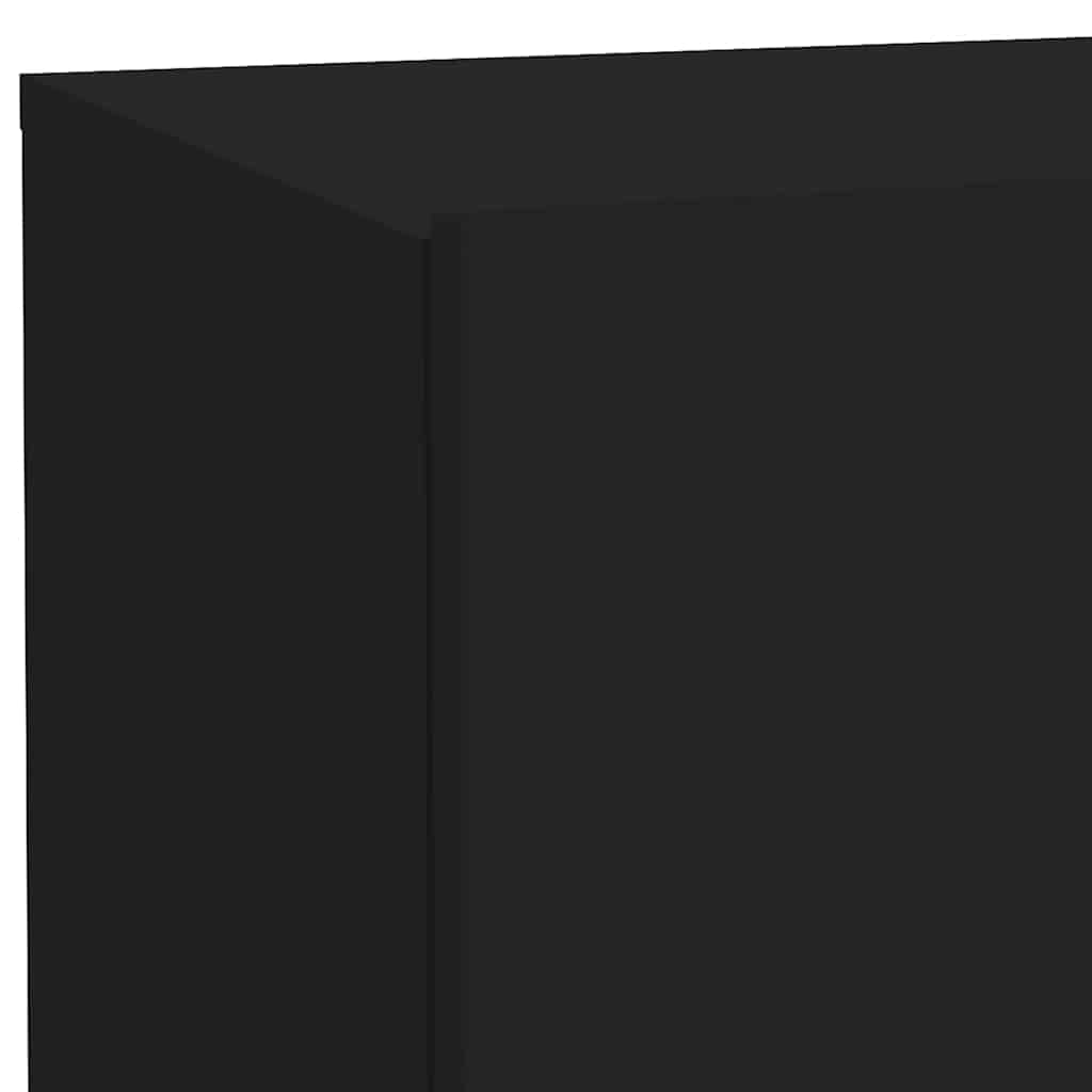 Nightstand with LED Lights, Black, 70x36x40.5cm