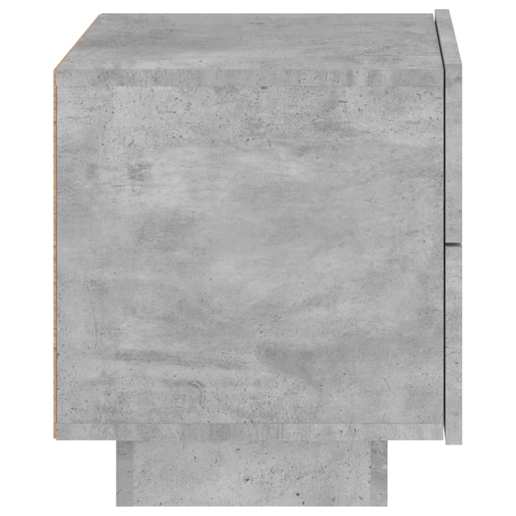 Nightstand with LED lights, concrete grey, 70x36x40.5cm