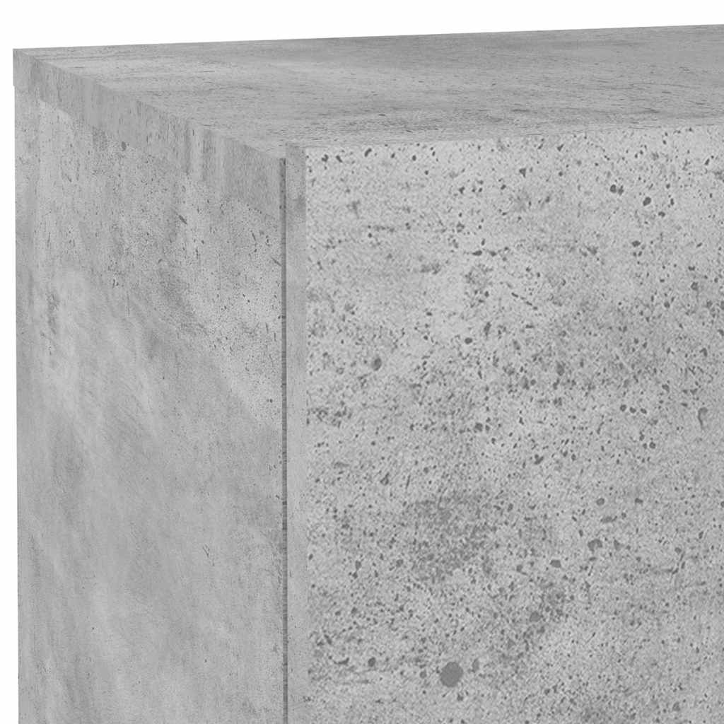 Nightstand with LED lights, concrete grey, 70x36x40.5cm