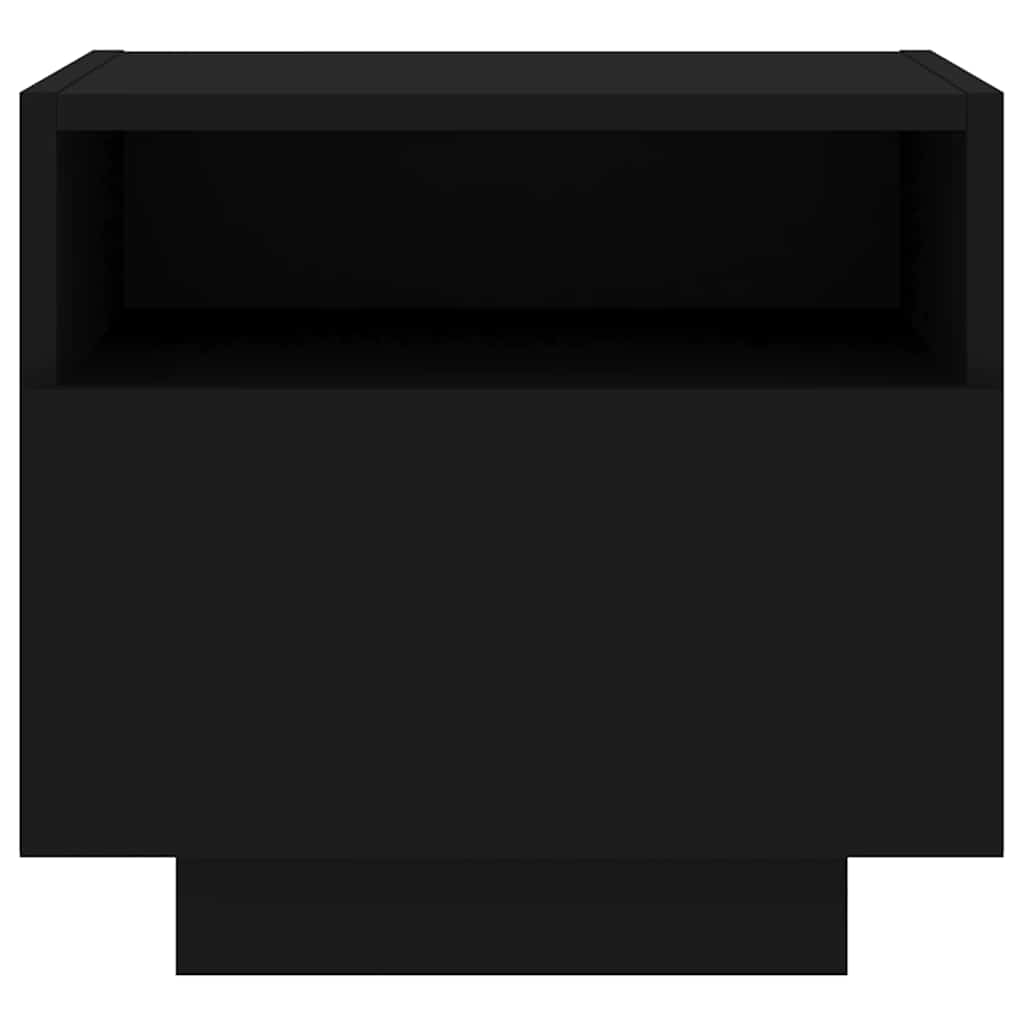 Naktinės spintelės su LED, 2vnt., juodos, 40x39x37cm