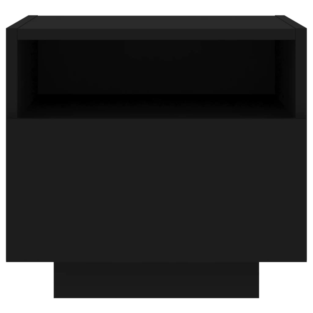 Bedside tables with LED, 2 pcs, black, 40x39x37cm