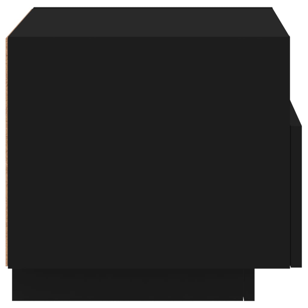 Bedside tables with LED, 2 pcs, black, 40x39x37cm