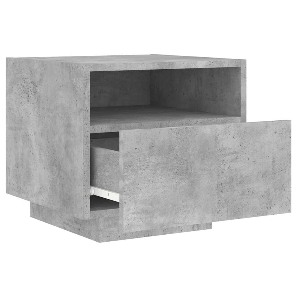 LED Nightstands, 2 pcs., concrete gray, 40x39x37cm