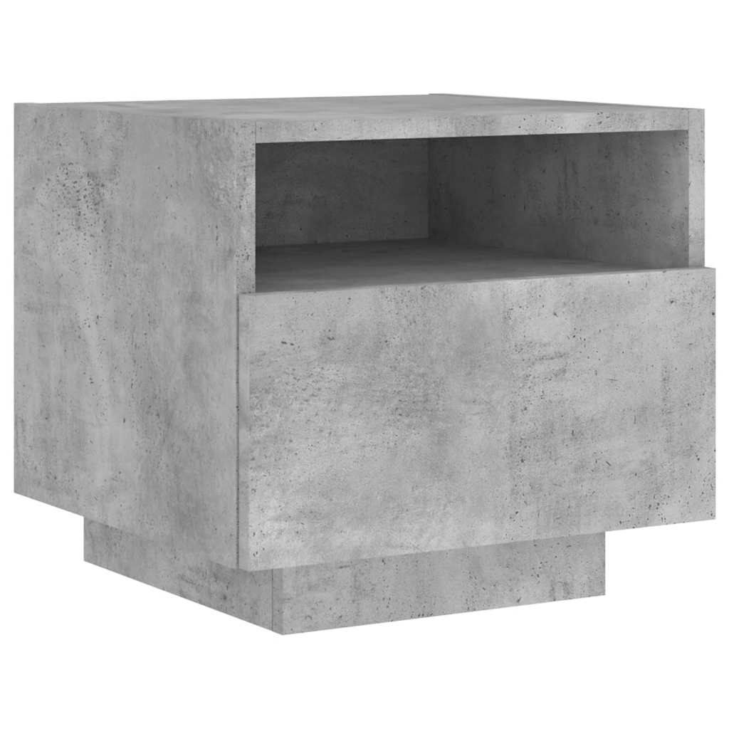 LED Nightstands, 2 pcs., concrete gray, 40x39x37cm