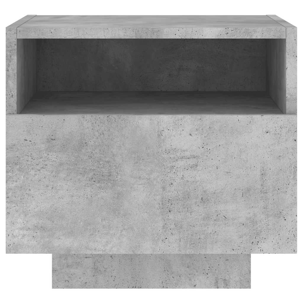LED Nightstands, 2 pcs., concrete gray, 40x39x37cm