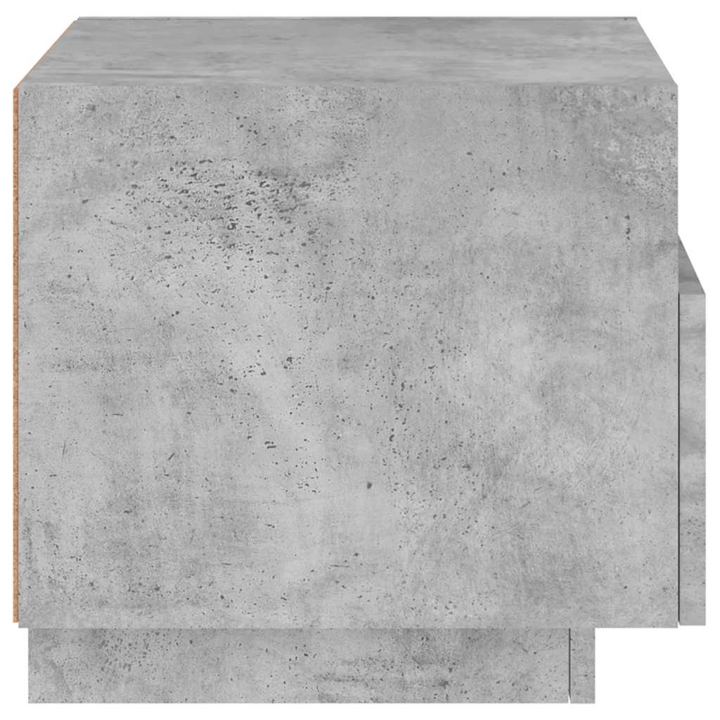 Naktinės spintelės su LED, 2vnt., betono pilkos, 40x39x37cm