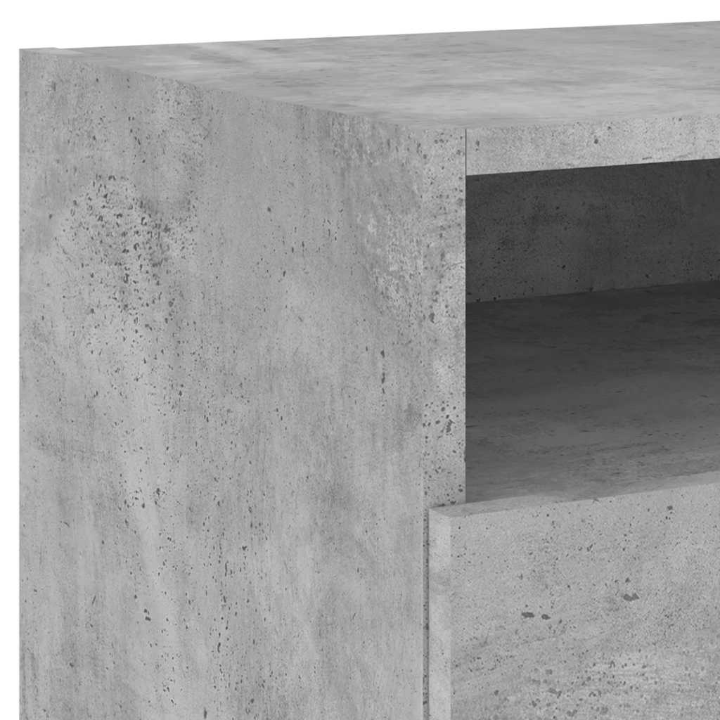 LED Nightstands, 2 pcs., concrete gray, 40x39x37cm