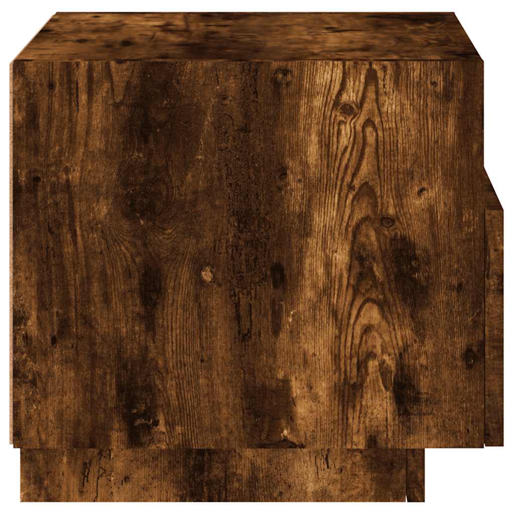 Nightstand with LED lights, smoke, 40x39x37cm