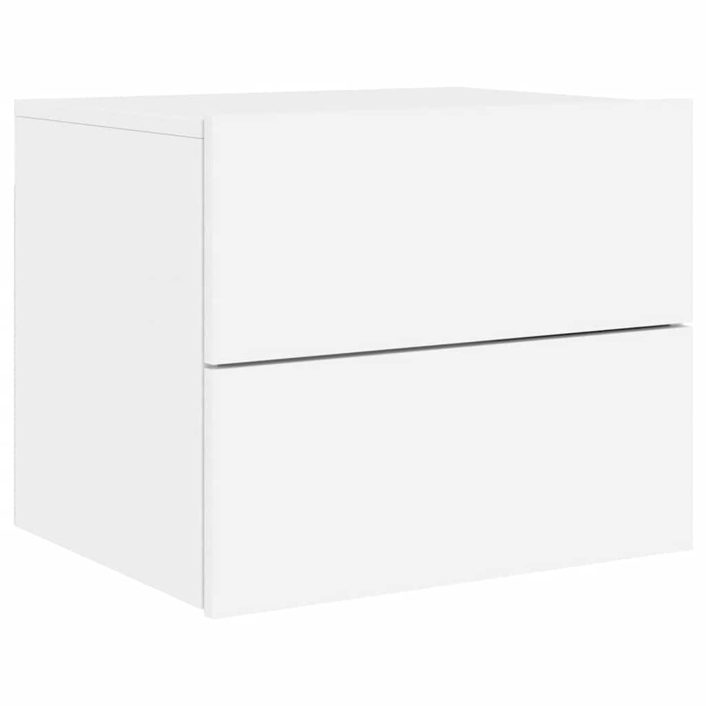 Wall-mounted nightstand with LED, white