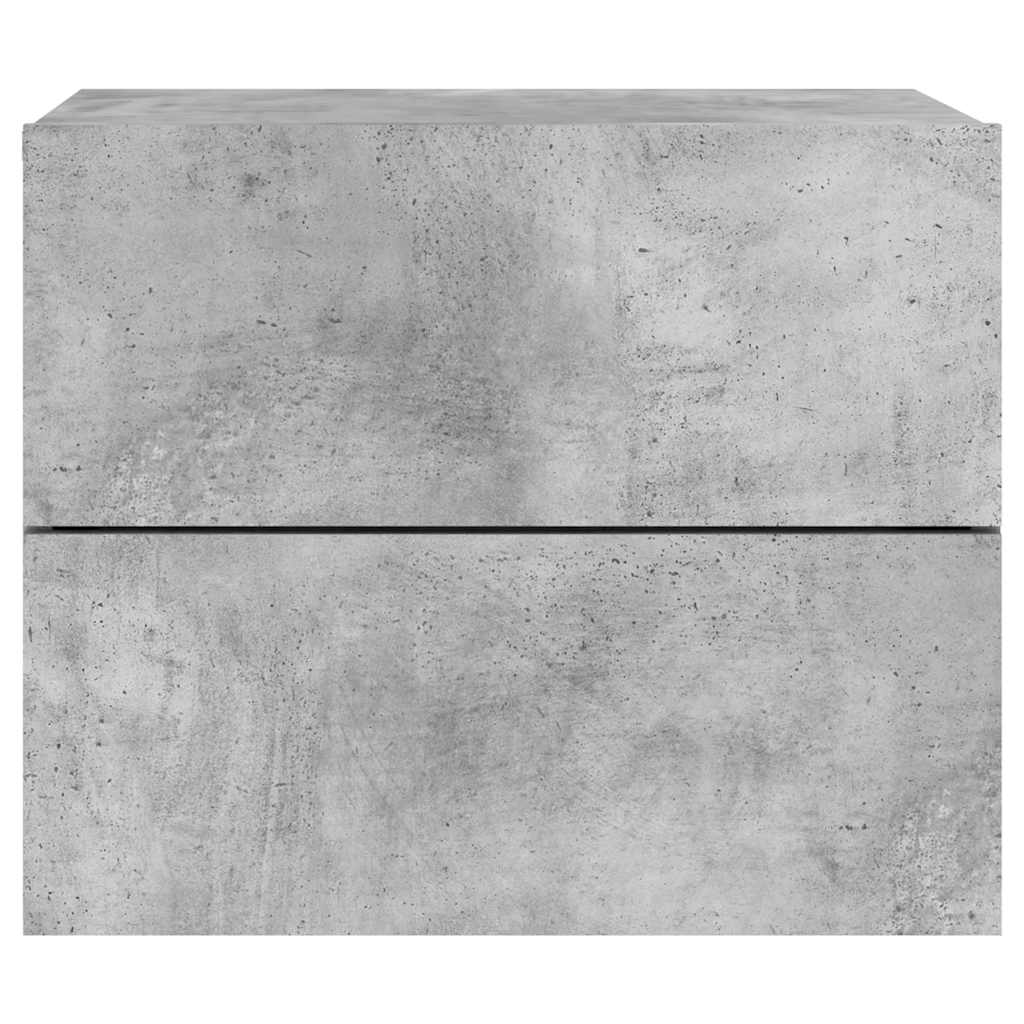 Wall-mounted nightstand with LED, concrete grey
