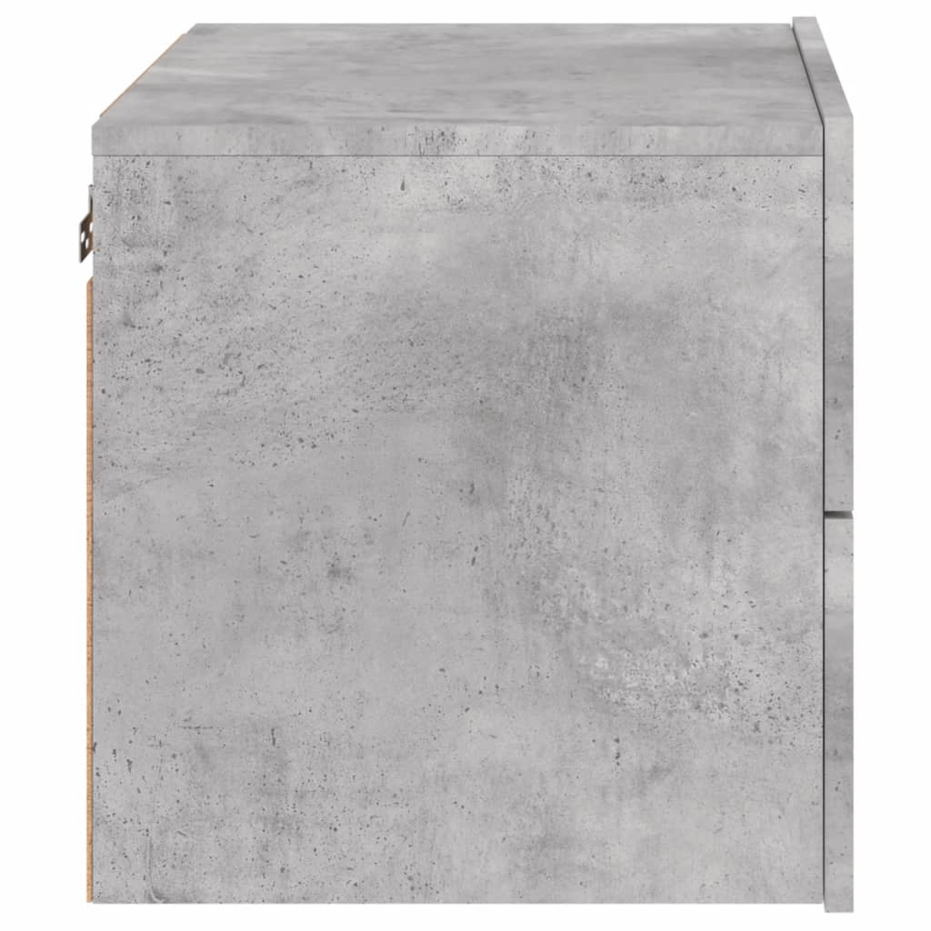 Wall-mounted nightstand with LED, concrete grey