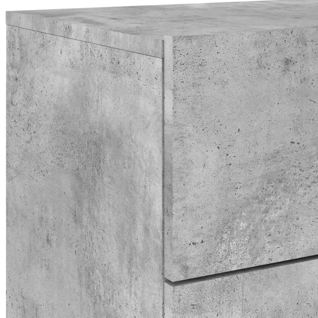 Wall-mounted nightstand with LED, concrete grey