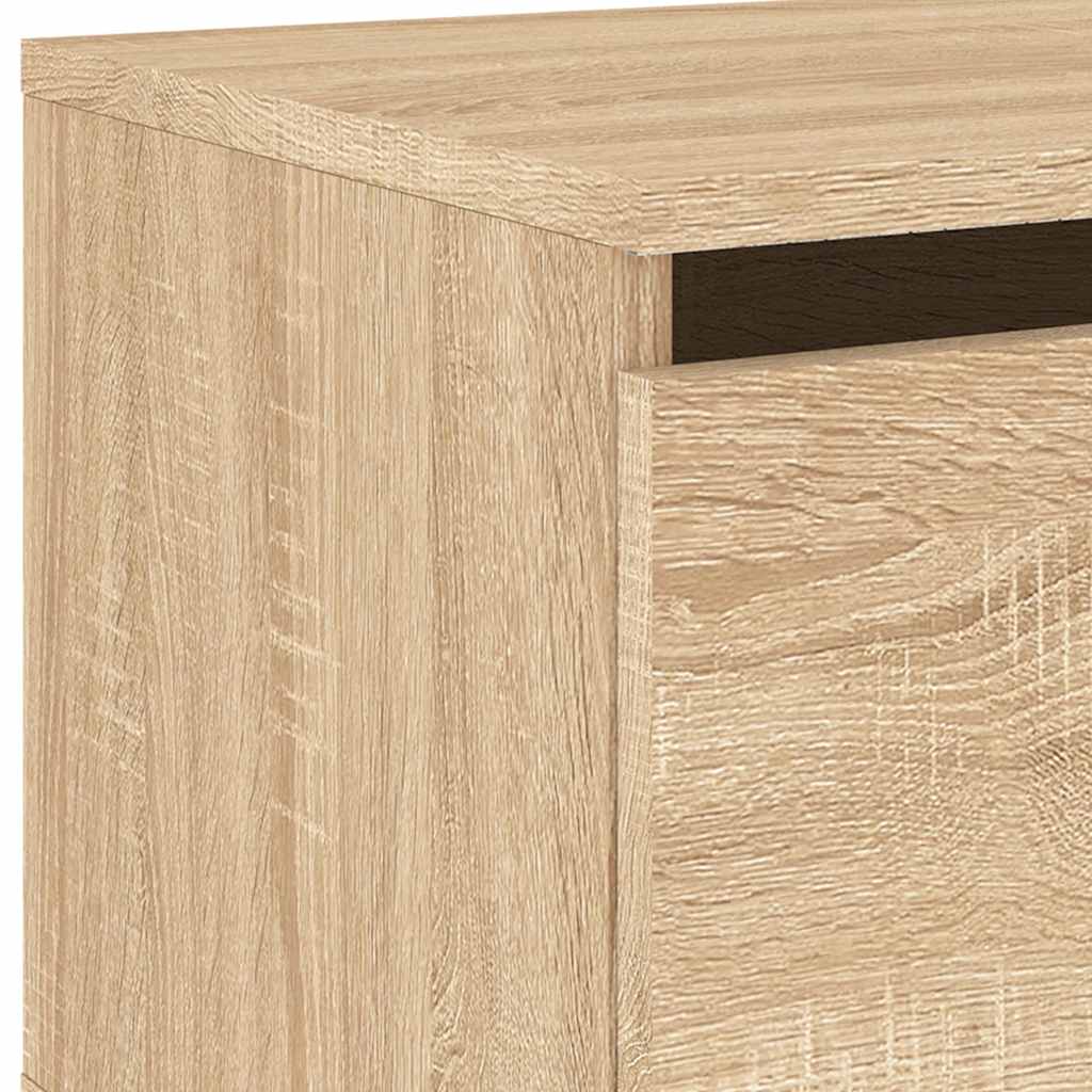 Prie sienos montuojama naktinė spintelė su LED, ąžuolo