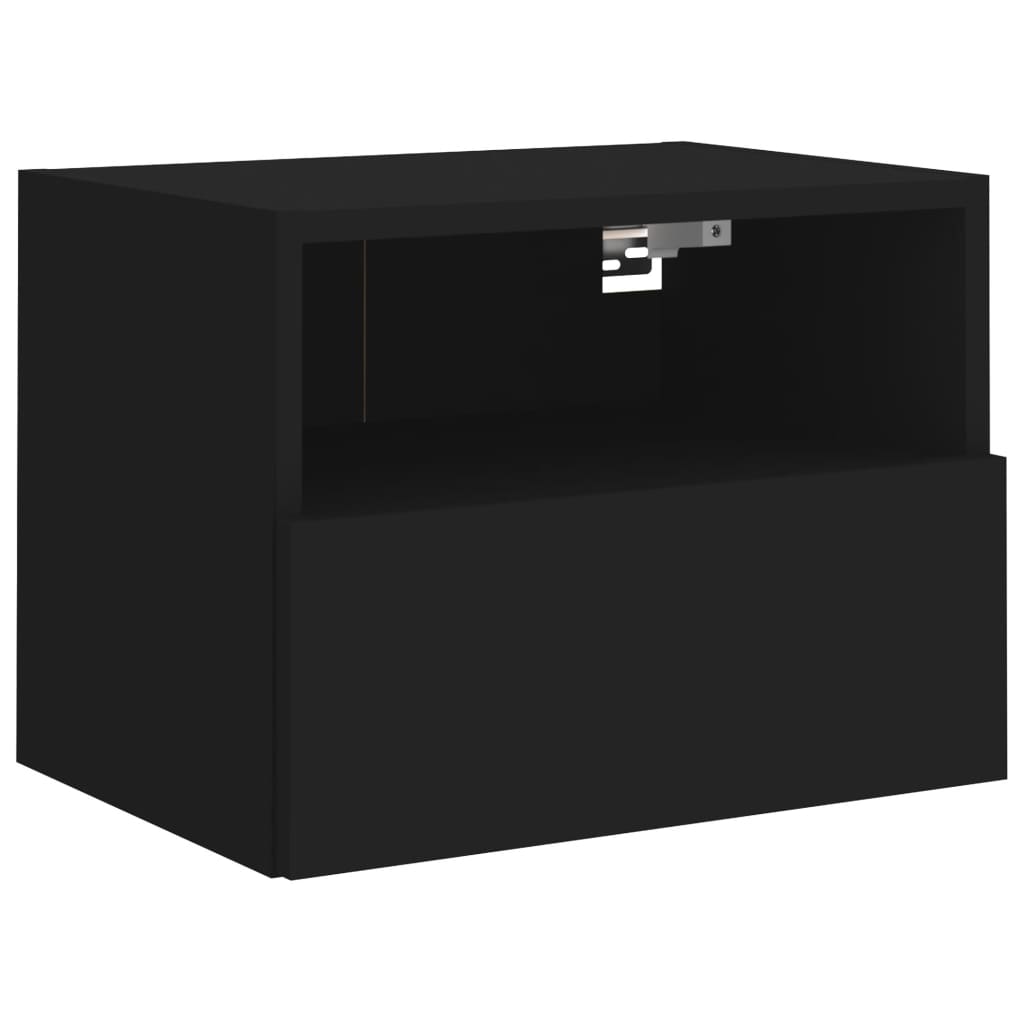 Wall TV cabinets, 2 pcs., black, 40x30x30cm, wood